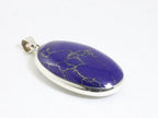 Ovale zilveren hanger met lapis lazuli afbeelding 2