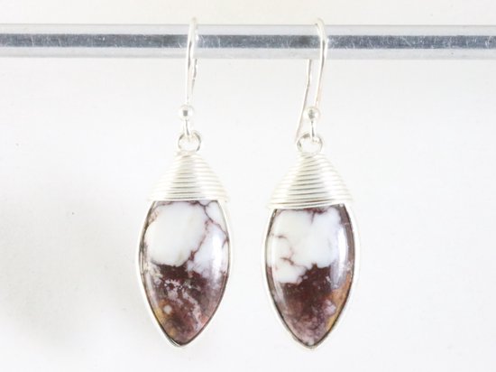 Zilveren oorbellen met wildhorse magnesiet afbeelding 3