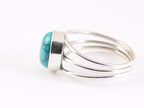 Opengewerkte zilveren ring met turkoois afbeelding 2