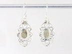 Opengewerkte zilveren oorbellen met labradoriet afbeelding 3