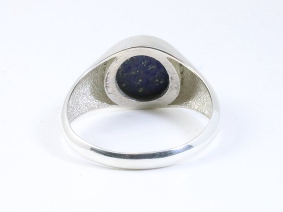 Hoogglans zilveren ring met lapis lazuli afbeelding 3