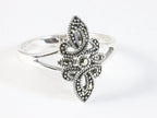 Hoogglans zilveren ring met marcasiet afbeelding 1
