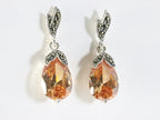 Zilveren oorstekers met citrien en marcasiet afbeelding 2