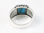 Bewerkte zilveren ring met blauwe turkoois afbeelding 3