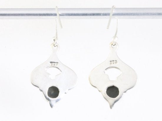 Bewerkte zilveren oorbellen met onyx afbeelding 2