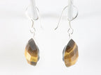 Druppelvormige zilveren oorbellen met gefacetteerde tijgeroog afbeelding 2