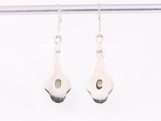 Zilveren oorbellen met parelmoer en marcasiet afbeelding 3