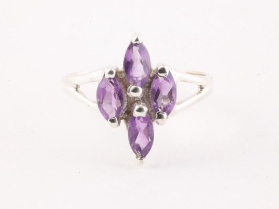 Fijne zilveren ring met amethist afbeelding 2