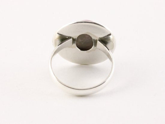 Ovale zilveren ring met rhodoniet afbeelding 3