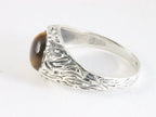 Bewerkte zilveren ring met tijgeroog afbeelding 2