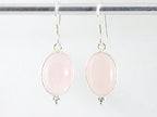 Fijne zilveren oorbellen met rozenkwarts afbeelding 4