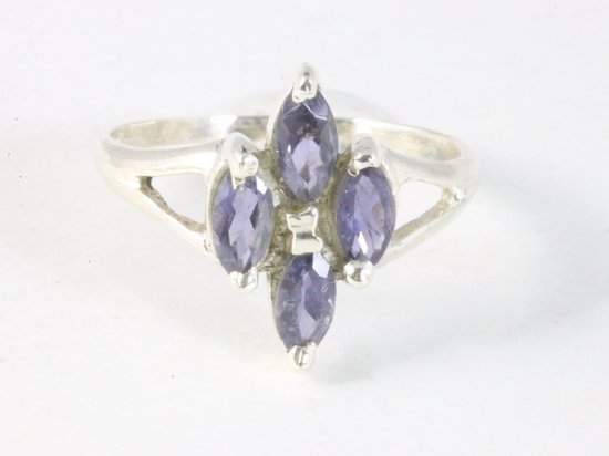 Fijne zilveren ring met ioliet afbeelding 4