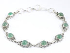 Bewerkte zilveren armband met groene aventurijn afbeelding 1