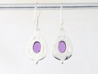 Opengewerkte zilveren oorbellen met amethist afbeelding 2