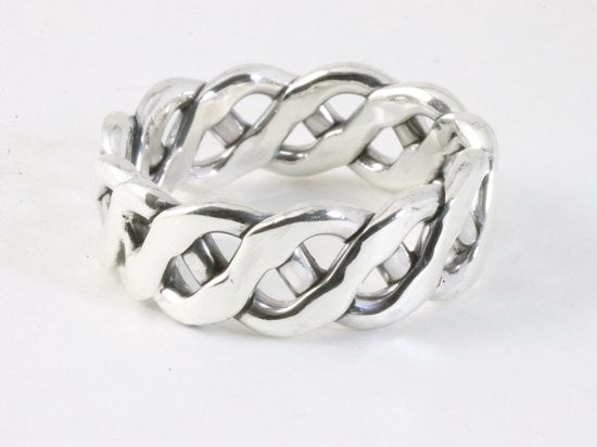 Zware opengewerkte zilveren ring afbeelding 1