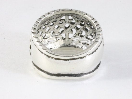 Brede opengewerkte zilveren ring afbeelding 3