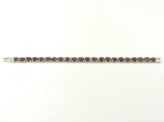 Zilveren tennisarmband met granaat afbeelding 3