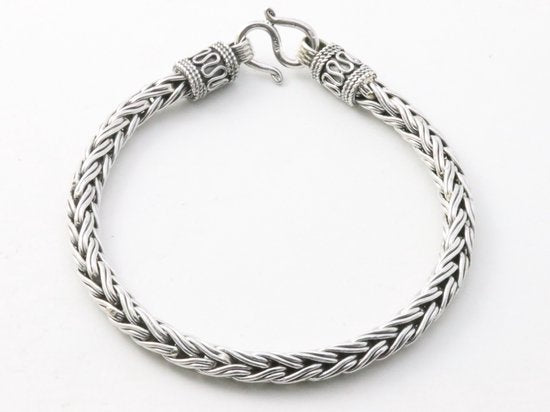 Zware gevlochten zilveren armband afbeelding 1