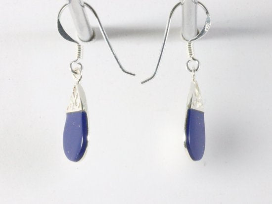 Fijne opengewerkte zilveren oorbellen met lapis lazuli afbeelding 2