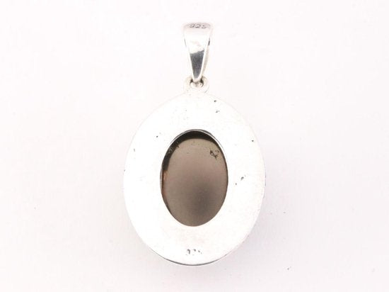 Bewerkte zilveren hanger met rookkwarts afbeelding 3