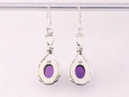 Geknoopte zilveren oorbellen met amethist afbeelding 3