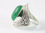 Bewerkte zilveren ring met jade afbeelding 2
