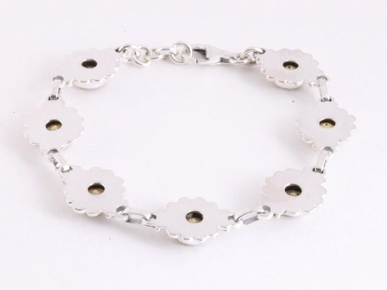 Bewerkte zilveren schakelarmband met citrien afbeelding 3