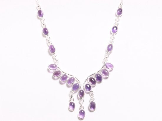 Zilveren ketting met amethist afbeelding 1
