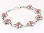 Bewerkte zilveren armband met rhodochrosiet afbeelding 2