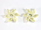 Bloemvormige zilveren oorstekers met citrien afbeelding 1