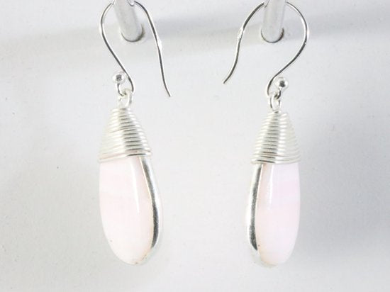 Zilveren oorbellen met roze lace agaat afbeelding 2