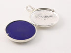 Rond opengewerkt zilveren medaillon met lapis lazuli afbeelding 4