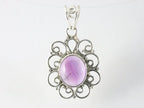 Opengewerkte zilveren hanger met amethist afbeelding 4