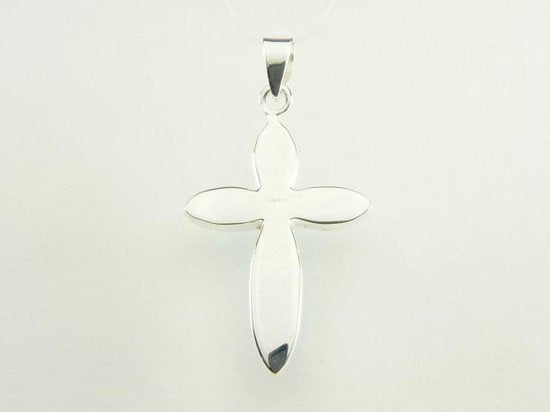 Zilveren kruishanger met blauwe turkoois afbeelding 3