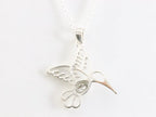Zilveren kolibrie hanger aan ketting afbeelding 3