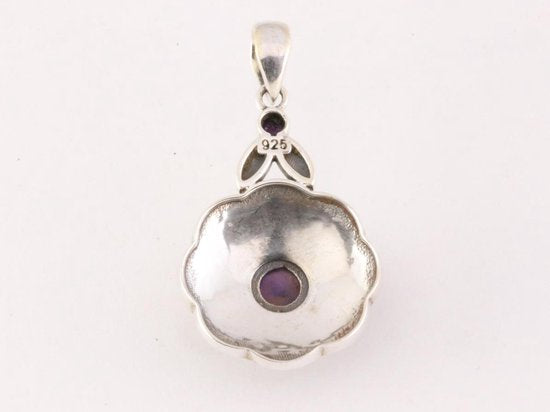 Bewerkte zilveren hanger met amethist afbeelding 3