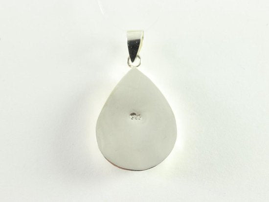 Druppelvormige zilveren hanger met blauwe turkoois afbeelding 3