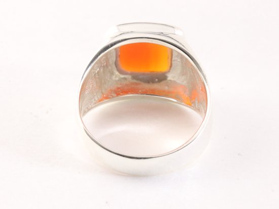 Zilveren zegelring met carneool afbeelding 3