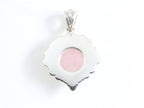 Bewerkte zilveren hanger met rozenkwarts afbeelding 3
