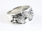 Zware zilveren ring met draak afbeelding 2