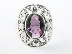 Opengewerkte zilveren ring met amethist afbeelding 4