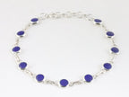 Fijne hoogglans zilveren armband met lapis lazuli afbeelding 1