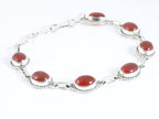 Bewerkte zilveren armband met carneool afbeelding 2