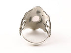 Bewerkte zilveren ring met rozenkwarts afbeelding 3
