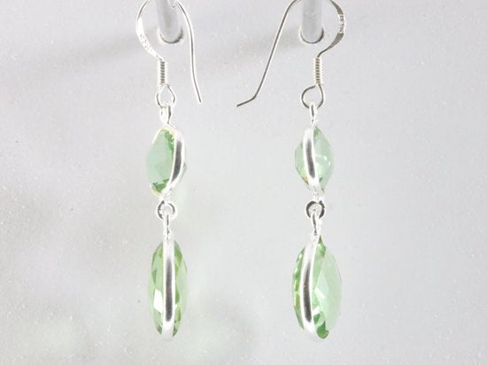 Zilveren oorbellen met groene amethist afbeelding 2