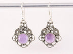 Opengewerkte zilveren oorbellen met amethist afbeelding 1