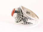 Bewerkte zilveren ring met carneool afbeelding 2