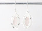 Zilveren oorbellen met rozenkwarts afbeelding 3