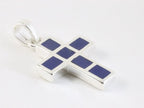 Zilveren kruishanger met lapis lazuli afbeelding 2
