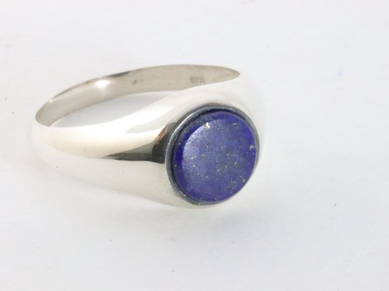 Hoogglans zilveren ring met lapis lazuli afbeelding 1